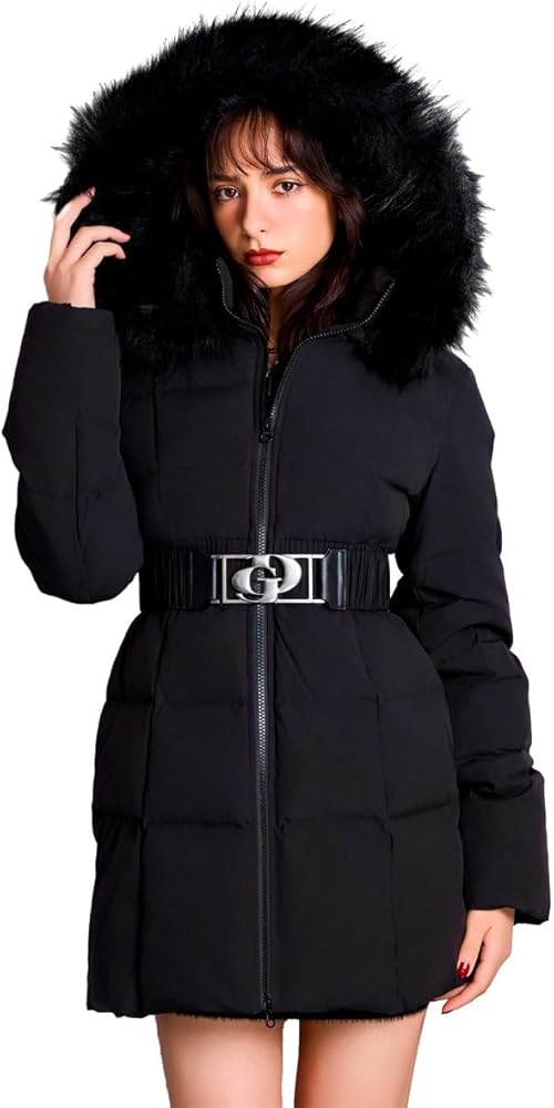 Amazon | [ジェイダ] ダウン ジャケット ロング GD ベルト付き ロング